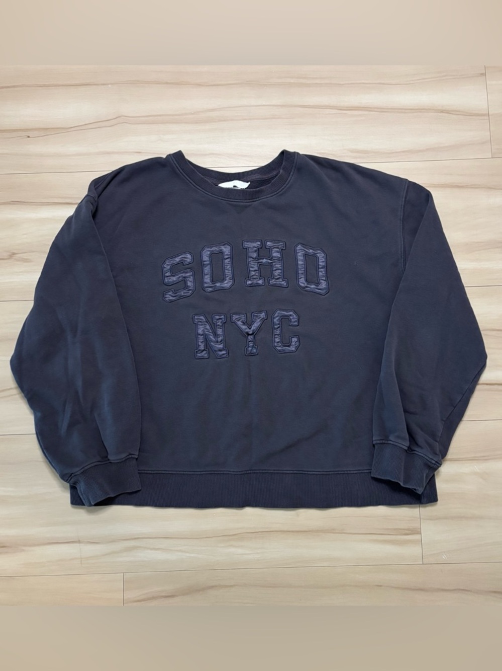 H&M Dark Navy SOHO NYC Women's Crewneck - Size XL